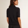 Cămășă polo pentru femei din lână merino albastru închis