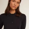 Cămășă polo pentru femei din lână merino albastru închis