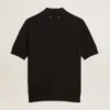 Cămășă polo pentru femei din lână merino neagră
