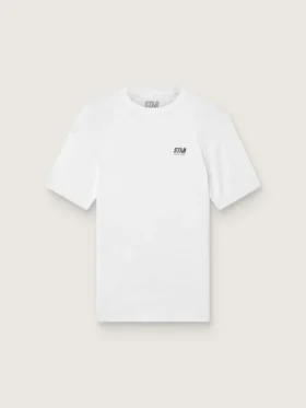 Cămășă sport albă pentru bărbați, cu croială slim-fit
