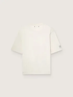 Cămășă unisex din bumbac alb, cu imprimeu și logo, din colecția Resort