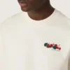 Cămășă unisex din bumbac alb, cu imprimeu și logo, din colecția Resort
