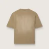 Cămășă unisex din jersey de bumbac bej cu logo brodat