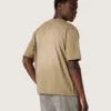 Cămășă unisex din jersey de bumbac bej cu logo brodat