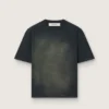 Cămășă unisex din jersey de bumbac negru cu logo brodat