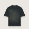 Cămășă unisex din jersey de bumbac negru cu logo brodat