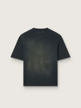 Cămășă unisex din jersey de bumbac negru cu logo brodat
