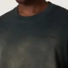Cămășă unisex din jersey de bumbac negru cu logo brodat