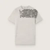 Cămășă unisex din jersey gri melanj cu imprimeu cu steag