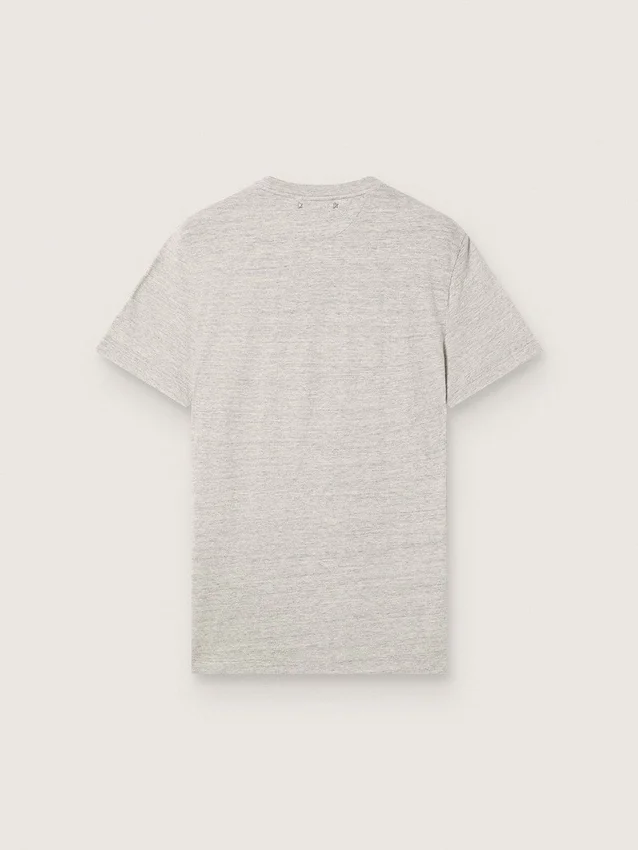 Cămășă unisex din jersey gri melanj cu imprimeu cu steag