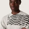 Cămășă unisex din jersey gri melanj cu imprimeu cu steag