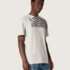 Cămășă unisex din jersey gri melanj cu imprimeu cu steag