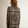 Cămașă de pijama în nuanță de gri antracit cu imprimeu paisley