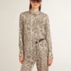 Cămașă de pijama pentru femei din amestec de mătase, cu imprimeu floral
