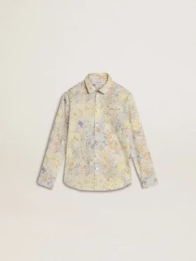 Cămașă din bumbac pentru fete, cu imprimeu floral multicolor