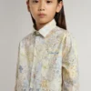 Cămașă din bumbac pentru fete, cu imprimeu floral multicolor