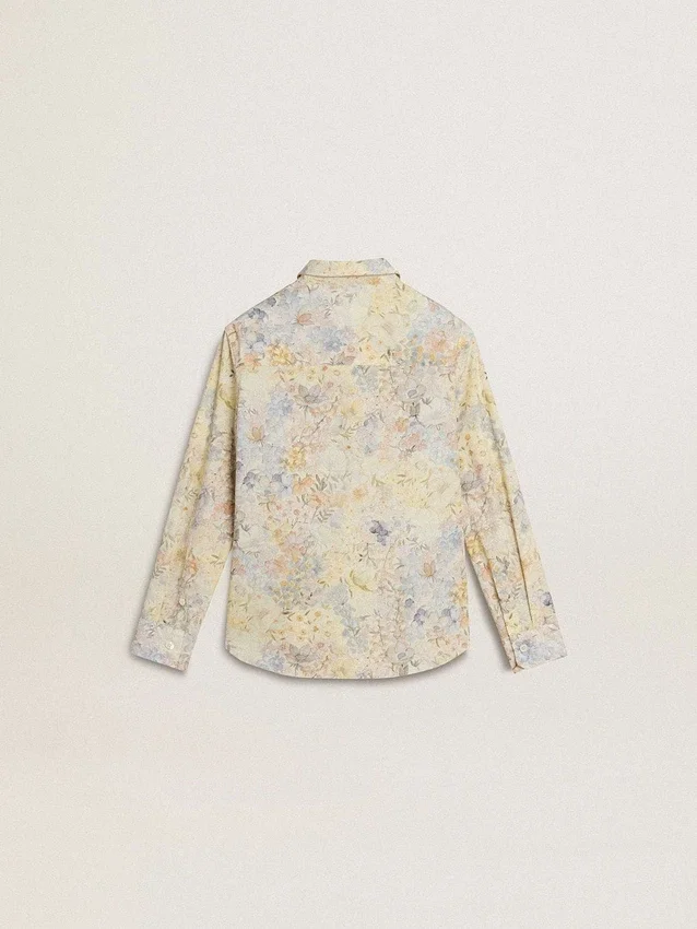 Cămașă din bumbac pentru fete, cu imprimeu floral multicolor