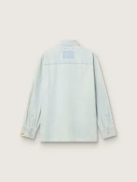 Cămașă largă pentru bărbați din denim albastru deschis