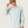 Cămașă largă pentru bărbați din denim albastru deschis