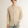 Cămașă oversized din dantelă transparentă de culoare crem