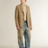 Cămașă oversized din dantelă transparentă de culoare crem