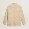 Cămașă oversized din dantelă transparentă de culoare crem