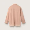 Cămașă oversized pentru femei din voal de bumbac coral cu detalii plisate