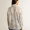 Cămașă pentru femei cu imprimeu floral multicolor din paiete