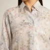 Cămașă pentru femei cu imprimeu floral multicolor din paiete