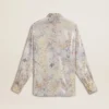 Cămașă pentru femei cu imprimeu floral multicolor din paiete