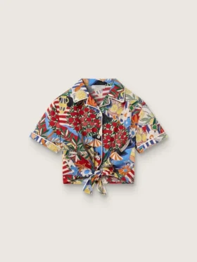 Cămașă pentru fete cu imprimeu multicolor
