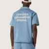 Cămașă unisex din denim albastru deschis, cu broderie pe spate