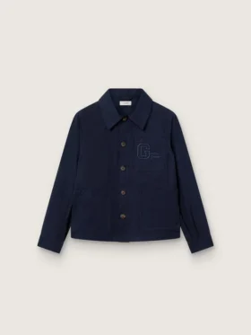 Cămașă unisex Journey din pânză de bumbac albastră cu logo brodat