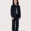 Pantaloni chino unisex Journey din pânză de bumbac albastră cu logo brodat