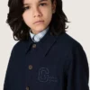 Cămașă unisex Journey din pânză de bumbac albastră cu logo brodat