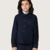 Cămașă unisex Journey din pânză de bumbac albastră cu logo brodat