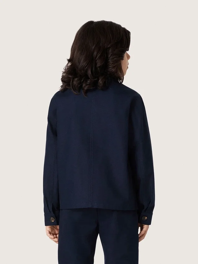 Cămașă unisex Journey din pânză de bumbac albastră cu logo brodat