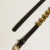 Curea Trinidad neagră din piele spălată cu ținte aurii