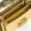 Geanta Venezia mică din piele metalizată aurie cu detalii aurii