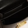 Geanta Venezia mică din piele neagră cu eșarfă de mătase