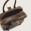 Geanta Vita din piele maro vintage cu detalii aurii
