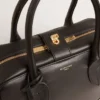 Geanta Vita din piele neagră netedă cu detalii aurii