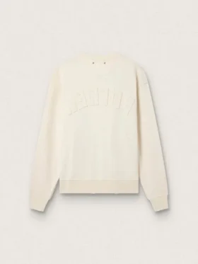 Hanorac în alb patinat cu logo inversat pe spate – Jersey Capsule