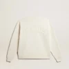Hanorac în alb patinat cu logo inversat pe spate - Jersey Capsule