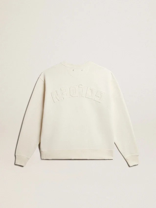 Hanorac în alb patinat cu logo inversat pe spate - Jersey Capsule