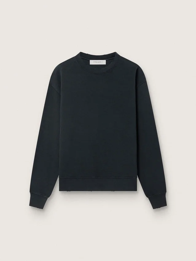 Hanorac negru spălat, cu logo inversat pe spate - Jersey Capsule