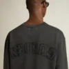 Hanorac negru spălat, cu logo inversat pe spate - Jersey Capsule