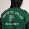 Hanorac reversibil cu glugă pentru bărbați, în culorile verde și albastru