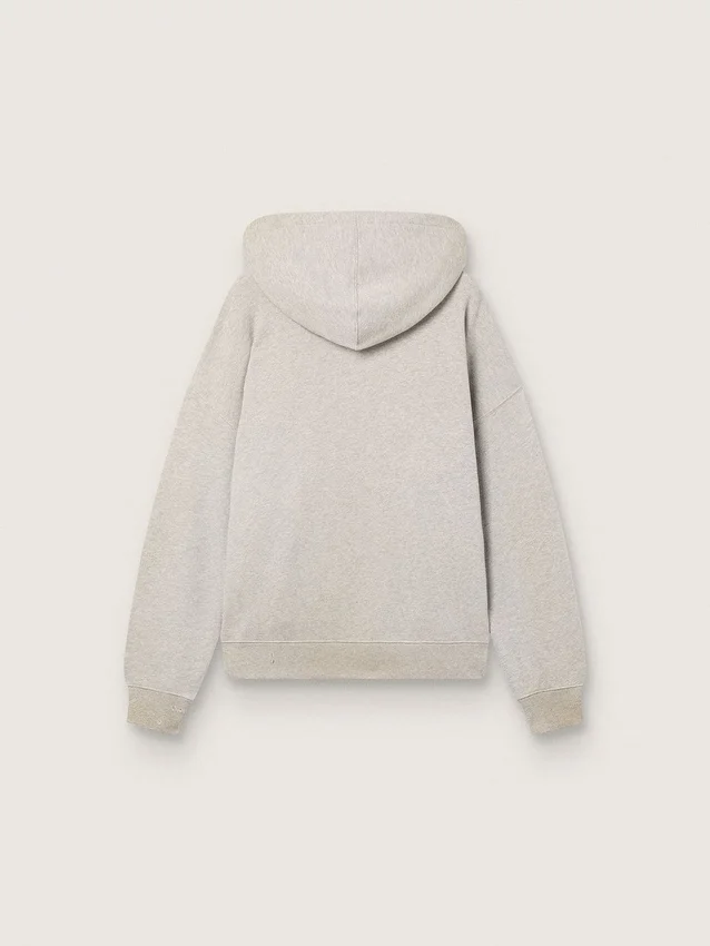 Hanorac unisex cu glugă din bumbac gri, cu imprimeu vintage cu steaguri