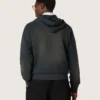 Hanorac unisex cu glugă din bumbac negru cu efect decolorat